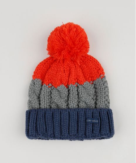Gorro-de-Trico-Infantil-Listrado-Vermelho-9785360-Vermelho_1