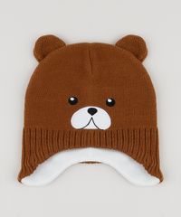 Gorro-de-Trico-Infantil-Urso-Marrom-9785288-Marrom_1