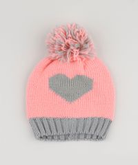 Kit-Infantil-de-Gorro-de-Trico--Coracao---Luva-Rosa-9785364-Rosa_1