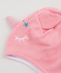 Kit-Infantil-de-Gorro-de-Fleece-Unicornio---Luva-Rosa-9785475-Rosa_5