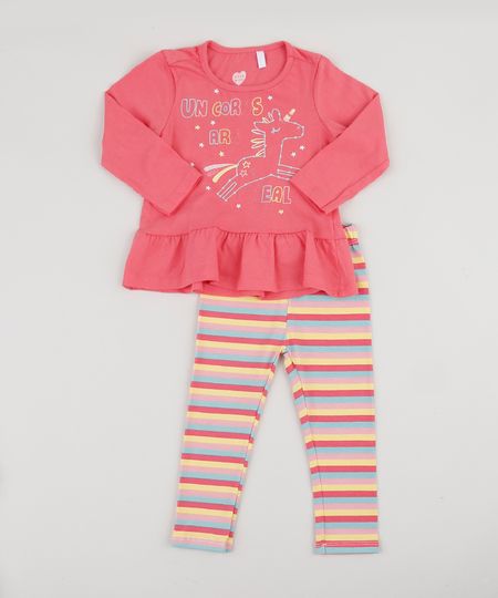 Conjunto-Infantil-de-Blusa-Unicornio-Manga-Longa-Rosa---Calca-Legging-Listrada-Pink-9944840-Pink_1