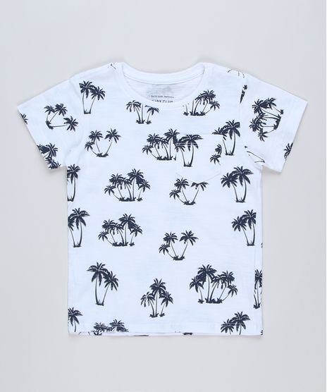 Camiseta-Infantil-Estampada-de-Coqueiros-com-Bolso-Manga-Curta-Off-White-9780062-Off_White_1