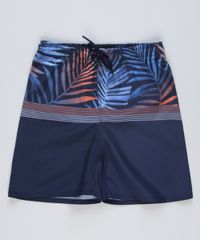 Bermuda-Surf-Infantil-Estampada-de-Folhagem-com-Cordao-Azul-Marinho-9757033-Azul_Marinho_1