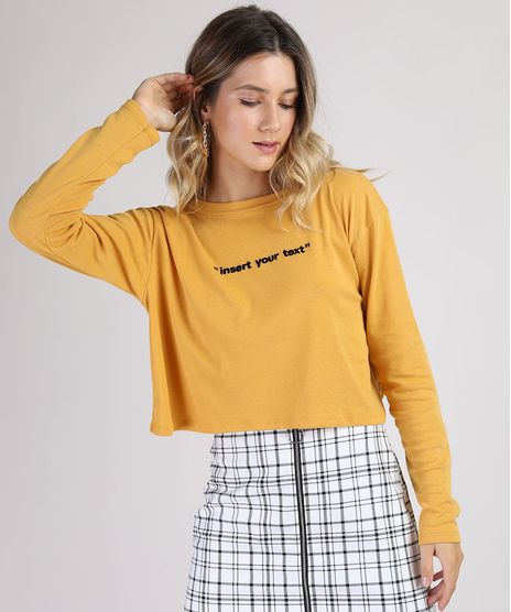 Blusa-Feminina-Cropped-Ampla--Insert-Your-Text--Manga-Longa-Decote-Redondo-Mostarda-9897584-Mostarda_1