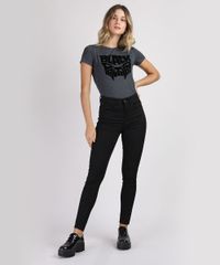 Blusa-Feminina-Pantera-Negra-Manga-Curta-Decote-Redondo-Cinza-Mescla-Escuro-9947858-Cinza_Mescla_Escuro_3