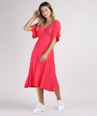 Vestido-Feminino-Midi-Texturizado-Manga-Curta-Pink-9952013-Pink_3