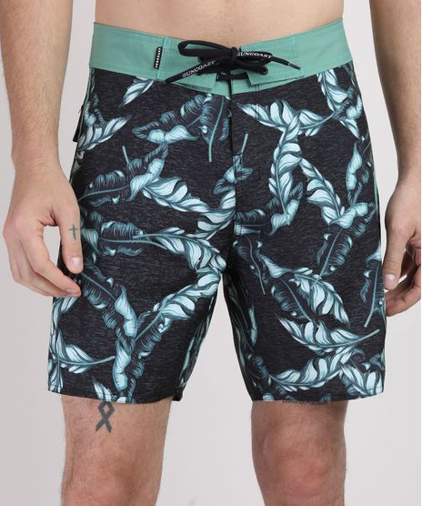 Bermuda-Surf-Masculina-Estampada-de-Folhagens-Verde-Escuro-9943963-Verde_Escuro_1