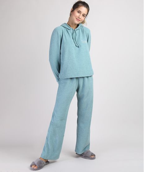 Pijama-Feminino-Atoalhado--Hey--com-Capuz-Manga-Longa-Verde-Agua-9951063-Verde_Agua_1