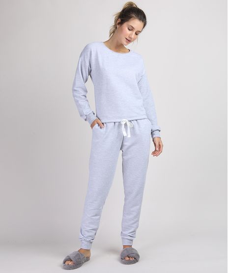 Pijama-de-Moletom-Feminino-Manga-Longa-Cinza-Mescla-9952808-Cinza_Mescla_1