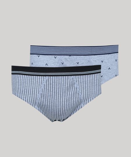 Kit-de-2-Cuecas-Masculino-Estampado-Setas--e-Listrado-Slip-de-Algodao-Cinza-9953289-Cinza_1 Kit-de-2-Cuecas-Masculino-Estampado-Setas--e-Listrado-Slip-de-Algodao-Cinza-9953289-Cinza_1