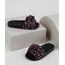 Chinelo-Slide-Infantil-Molekinha-Estampado-de-Flamingos-com-Laco-Preto-9952663-Preto_1