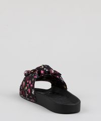 Chinelo-Slide-Infantil-Molekinha-Estampado-de-Flamingos-com-Laco-Preto-9952663-Preto_4