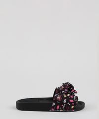 Chinelo-Slide-Infantil-Molekinha-Estampado-de-Flamingos-com-Laco-Preto-9952663-Preto_5