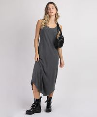 Vestido-Feminino-Basico-Midi-com-Bolso-Sem-Manga-Chumbo-9949294-Chumbo_3