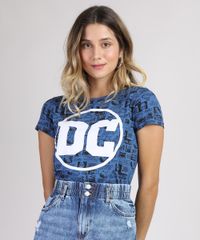 Blusa-Feminina-DC-Comics-Estampada-de-Quadrinhos-Manga-Curta-Decote-Redondo-Azul-9942653-Azul_1