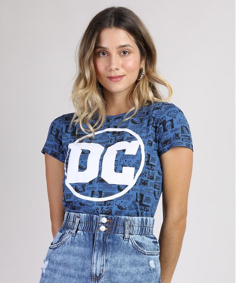 Blusa-Feminina-DC-Comics-Estampada-de-Quadrinhos-Manga-Curta-Decote-Redondo-Azul-9942653-Azul_1