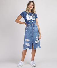 Blusa-Feminina-DC-Comics-Estampada-de-Quadrinhos-Manga-Curta-Decote-Redondo-Azul-9942653-Azul_3