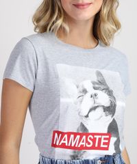 Blusa-Feminina-Cachorro--Namaste--Manga-Curta-Decote-Redondo-Cinza-Mescla-9388563-Cinza_Mescla_4