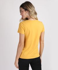 Blusa-Feminina-Casal-A-Bela-e-a-Fera--Manga-Curta-Decote-redondo-Mostarda-9947952-Mostarda_2