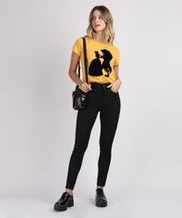 Blusa-Feminina-Casal-A-Bela-e-a-Fera--Manga-Curta-Decote-redondo-Mostarda-9947952-Mostarda_3