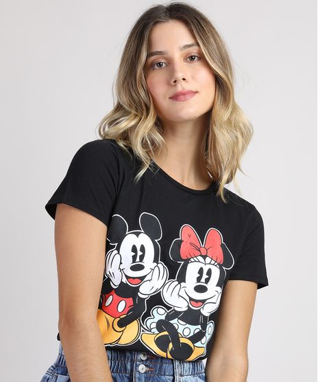 Blusa-Feminina-Casal-Mickey-e-Minnie-Manga-Curta-Decote-Redondo-Preta-9947854-Preto_1
