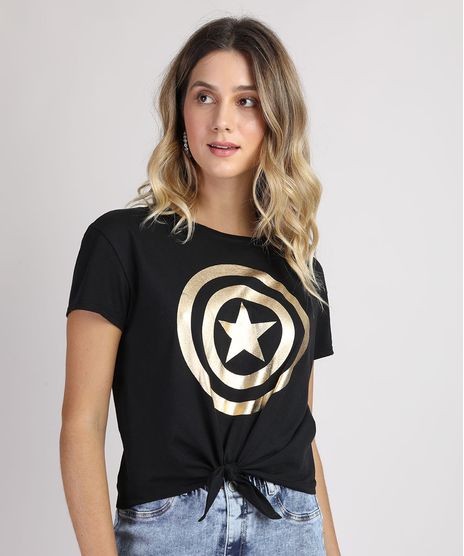 Blusa-Feminina-Casal-Capitao-America-Cropped-Metalizada-com-No-Manga-Curta-Decote-Redondo-Preta-9949164-Preto_1