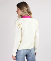 Cardigan-de-Trico-Feminino-Decote-V-Amarelo-Claro-9945792-Amarelo_Claro_2