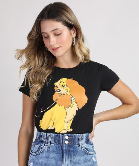 Blusa-Feminina-Casal-Lady-A-Dama-e-o-Vagabundo-Manga-Curta-Decote-Redondo-Preta-9950559-Preto_1