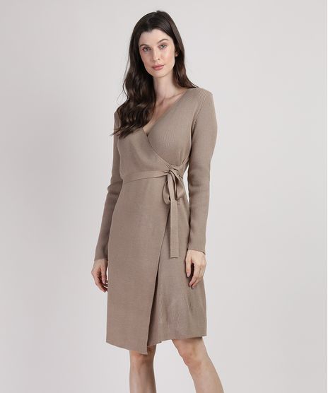 Vestido-de-Trico-Mindset-Curto-Envelope-Manga-Longa-Marrom-9950752-Marrom_1