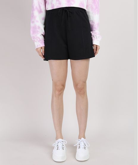 Short-de-Moletom-Feminino-Mindset-Cintura-Alta-com-Recortes-Preto-9951168-Preto_1