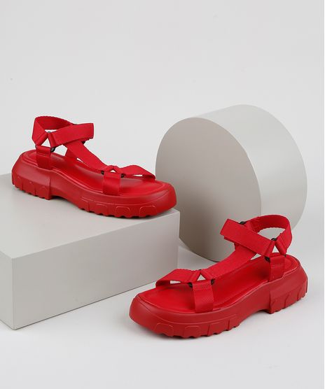 Papete-Feminina-Oneself-Flatform-Tratorada-com-Velcro-Vermelha-9952380-Vermelho_1