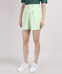 Bermuda-Feminina-Mindset-Cintura-Alta-Alfaiatada-com-Pregas-Verde-Claro-9951170-Verde_Claro_1