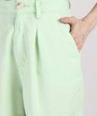 Bermuda-Feminina-Mindset-Cintura-Alta-Alfaiatada-com-Pregas-Verde-Claro-9951170-Verde_Claro_4