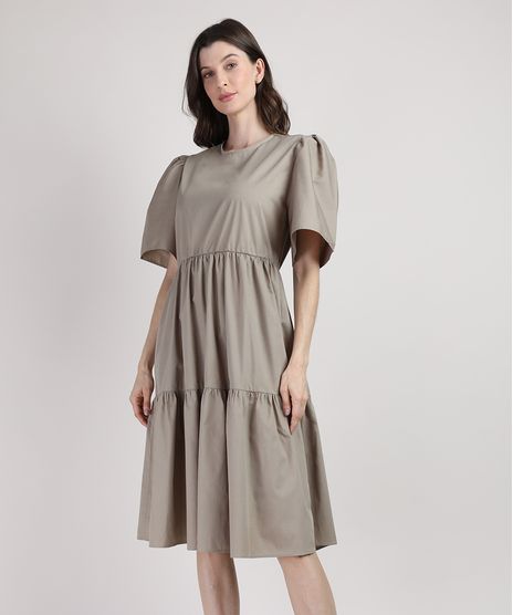 Vestido-Feminino-Mindset-Midi-com-Recortes-Manga-Bufante-Kaki-9951163-Kaki_1