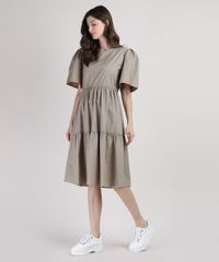 Vestido-Feminino-Mindset-Midi-com-Recortes-Manga-Bufante-Kaki-9951163-Kaki_3