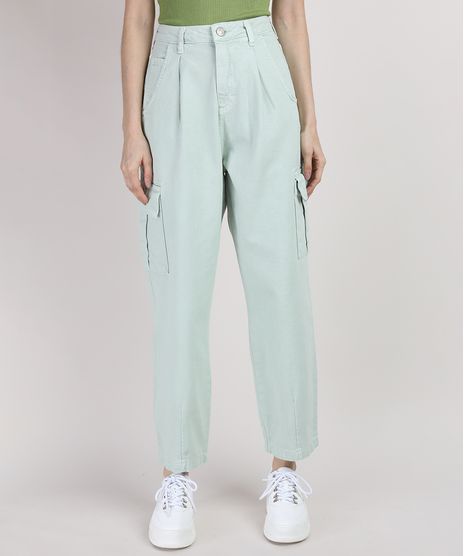 Calca-de-Sarja-Feminina-Mindset-Slouchy-Cargo-Cintura-Super-Alta-Verde-Claro-9948968-Verde_Claro_1