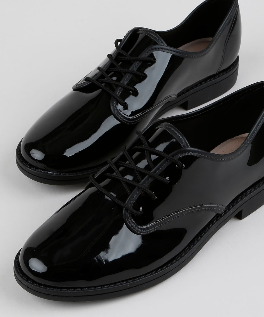oxford feminino preto verniz