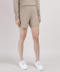 Short-de-Trico-Feminino-Mindset-Cintura-Alta-Texturizado-Bege-Escuro-9951161-Bege_Escuro_1