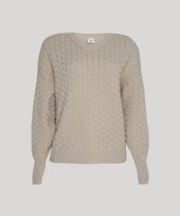 Sueter-de-Trico-Feminino-Mindset-Oversized-Texturizado-Decote-V-Bege-Escuro-9951160-Bege_Escuro_5