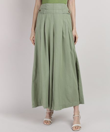 Calca-Feminina-Mindset-Pantalona-Cintura-Super-Alta-com-Bolsos-e-Martingale-Verde-9948778-Verde_1