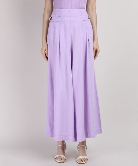 Calca-Feminina-Mindset-Pantalona-Cintura-Super-Alta-com-Bolsos-e-Martingale-Lilas-9948778-Lilas_1