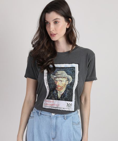 T-Shirt-Feminina-Mindset-Van-Gogh-Manga-Curta-Decote-Redondo-Chumbo-9947925-Chumbo_1