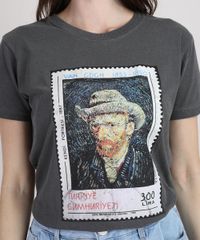 T-Shirt-Feminina-Mindset-Van-Gogh-Manga-Curta-Decote-Redondo-Chumbo-9947925-Chumbo_4