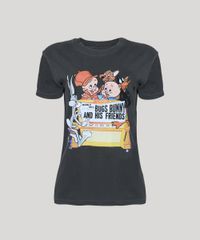 T-Shirt-Feminina-Mindset-Looney-Tunes-Manga-Curta-Decote-Redondo-Chumbo-9947387-Chumbo_5