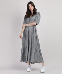 Vestido-Feminino-Mindset-Longo-Estampado-Xadrez-Vichy-com-Recortes-Manga-Bufante-Preto-9950425-Preto_1