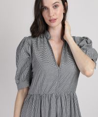 Vestido-Feminino-Mindset-Longo-Estampado-Xadrez-Vichy-com-Recortes-Manga-Bufante-Preto-9950425-Preto_4