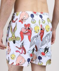 Short-Masculino-Looney-Tunes-Estampado-com-Bolsos-Off-White-9831659-Off_White_2