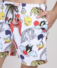 Short-Masculino-Looney-Tunes-Estampado-com-Bolsos-Off-White-9831659-Off_White_4