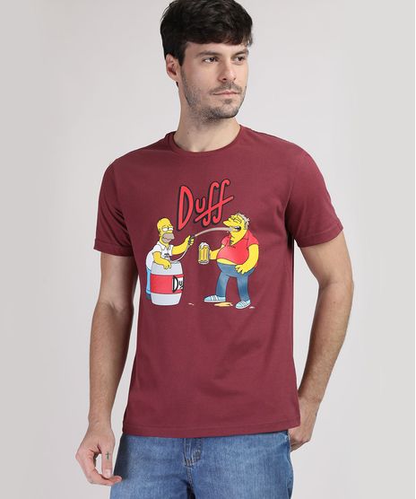 Camiseta-Masculina-Duff-Os-Simpsons-Manga-Curta-Gola-Careca-Vinho-9687496-Vinho_1