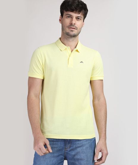 Polo-de-Piquet-Masculina-Basica-Comfort-Manga-Curta-Amarela-Claro-9668818-Amarelo_Claro_1